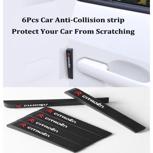 6Pcs Car Anti Collision Bumper Strip Sticker Auto Body Protection Decal Exterior For Citroen C4 C3 C5 C1 C2 Berlingo Celysee