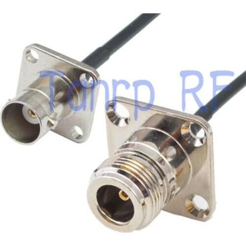 8in N female to BNC male both with 4 hole panel RF connector adapter 20CM Pigtail coaxial jumper cable RG174 extension cord
