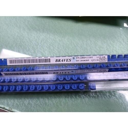 Free Shipping 50PCS/LOT 3386P-1-105 3386P-1-105TLF Trimpot potentiometer 1M with Knob TRIMMER 1M OHM 3386P-1-105LF