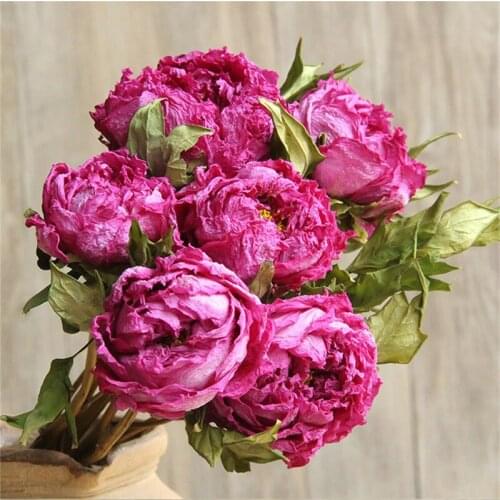 3/6pcs Peony Artificial Flowers Dried Decorative Flower Home Accessories Bedroom Balcony Living Room Wedding Decoration Crafts