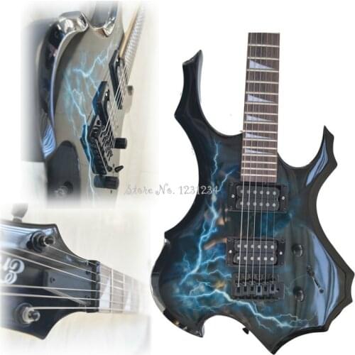 Shaped Sycamore Wood Electric Guitar Acoustic Guitar with Amp Includes All Accessories 24 Tone Position Beginner Starter Kit