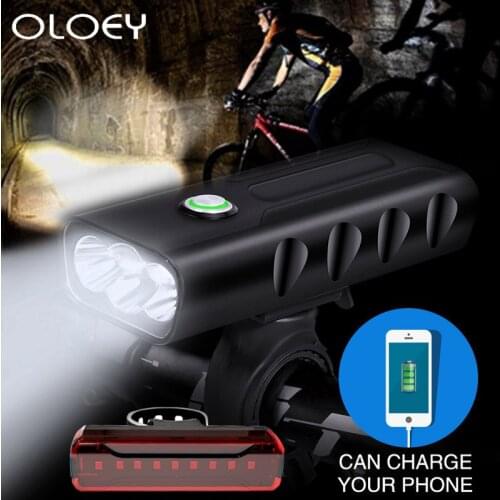 Outdoor Waterproof Cycling Headlight Aluminum Alloy Safety Rotation 3 LED Accessories USB Rechargeable Front Bicycle Bike Light