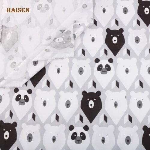 Haisen,Cartoon Printed Twill Cotton Fabric,100*160cm For Textile Clothing DIY Quilting&Sewing Baby&Childrens Fabrics Material