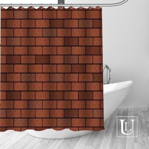 Hot New Eco-friendly Brick wall pattern Shower Curtain Custom Bathroom Curtain modern Polyester Fabric Thick Waterproof Mildew
