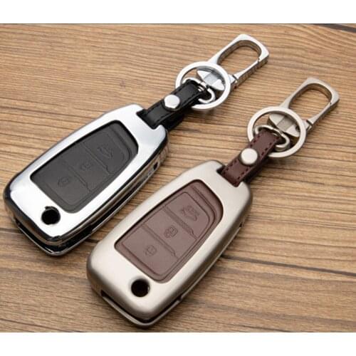 Zilly leather Car Key Case for Hyundai Elantra Solaris 2016 2017 2018 3 Buttons Folding Remote Keys Shell Free Shipping Hot