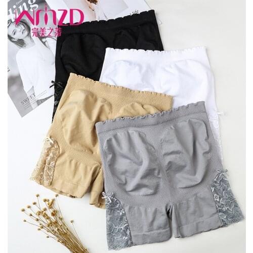 Lace anti-glare safety pants outer wear leggings thin three-point pants abdomen buttocks plus size fat mm shorts