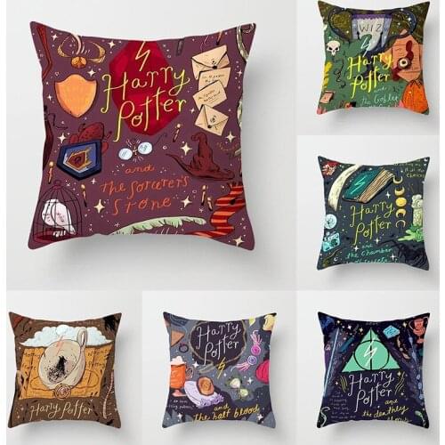 Cartoon style peach skin Pillowcase film and television style cartoon polyester fabric pillowcase Sofa Cushion Home Decor