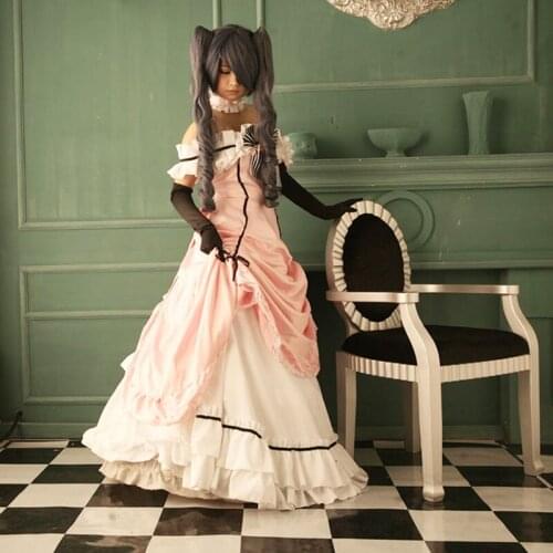 Custom made Kuroshitsuji Black deacon Ciel Phantomhive cosplay costume dresses set female