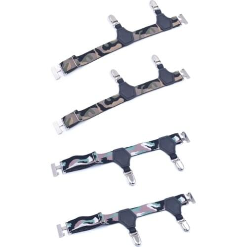 Nylon Sock Suspenders Holder Camouflage Adjustable Garters Belt with Double Clip