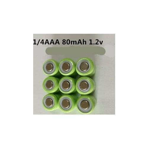 Free shippping 50pcs/lot 1.2V 1/4AAA 80mAh ni-mh rechargeable battery nickel metal hydride battery