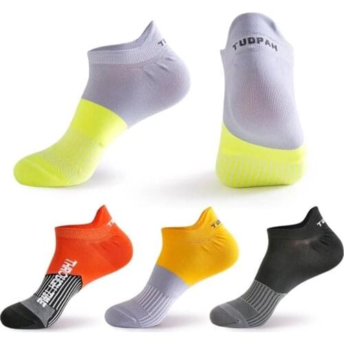 Sport Ankle Socks Men Nylon Outdoor Basketball Bike Running Football Breathable Non-Slip Colorful No Show CottonTravel Socks