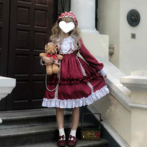 OLOMLB Harajuku Lolita Dress Peter Pan Collar Long-Sleeved Soft Sweet Top Clothing For Female 2021 Summer Cute Princess Dress