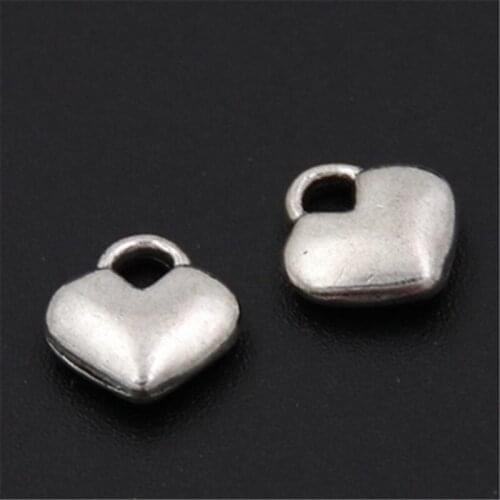 20pcs 7x8mm 2 Sides Heart Charms Antique Silver Color Pendant Findings Diy Bracelet Pendant Accessories Handmade Jewelry Making