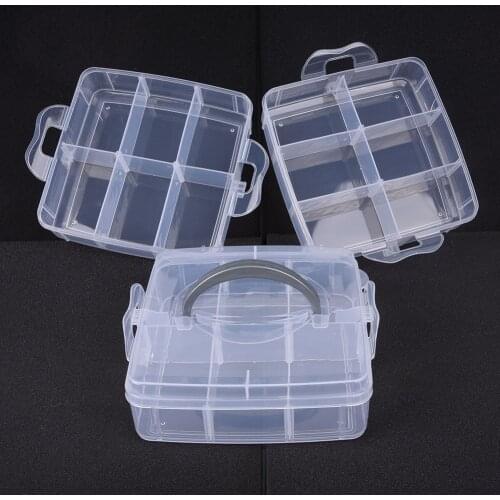Clear Plastic 3-Layers Jewelry Bead Storage Box Container Organizer Case Craft