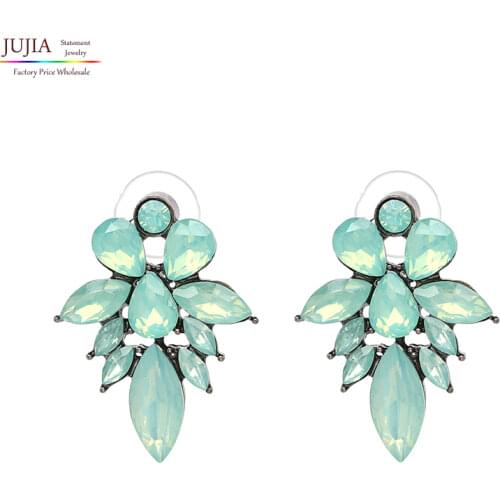 JURAN Hot 2019 Luxury Retro Crystal Stud Earrings with opal Stone Women Christmas Birthday Gift Simple Sweety Jewelry J50060
