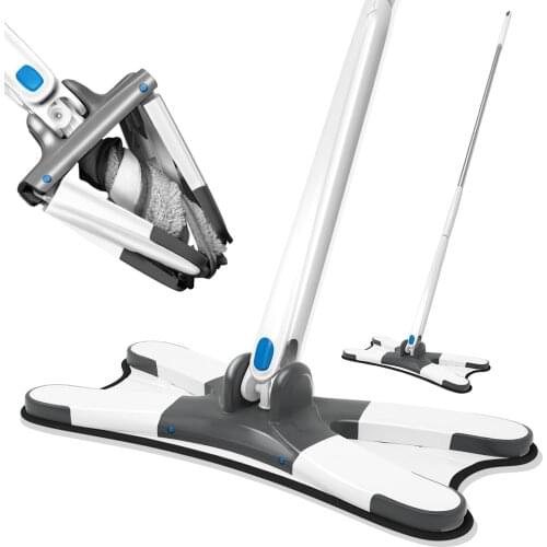 X-Type Microfiber Hardwood Floor Mop Hand Free Washing Flat Mop With Replace Pads Easy Wringing Household Floor Cleaning Tools