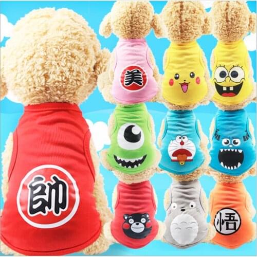 Cute Pet Dog Clothing Cartoon pet vest teddy puppy dog clothes summer dress small dog VIP cat pet clothes