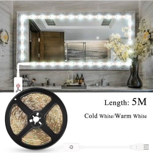 5V LED Vanity Mirror Light Strips Bathroom Dressing Table Bulb USB Wall Lamp Tape Room Full Backlit Mirrors Led Night Lighting