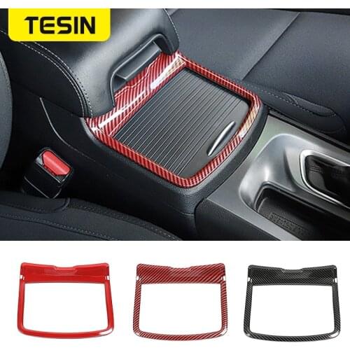 TESIN Interior Mouldings for Charger 2011+ Car Cup Holder Decoration Frame Cover Stickers Accessories for Dodge Charger 2011
