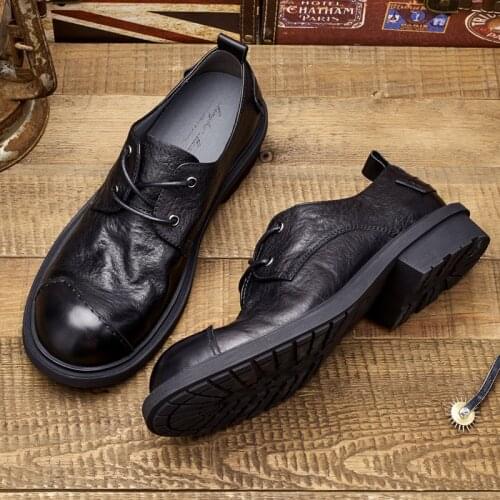 Comfortable Leather Shoes Men Vintage Men Casual Shoes Round Toe Men Flats With Soft Leather 12#20/10d50