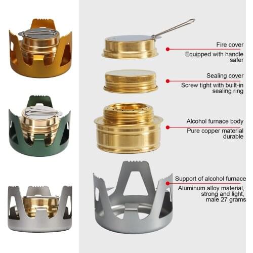 Ultra-light Camping Alcohol Stove Hiking Camping Barbecue Picnic Alcohol Stove Portable Camping Cooking Stove Methane Burner