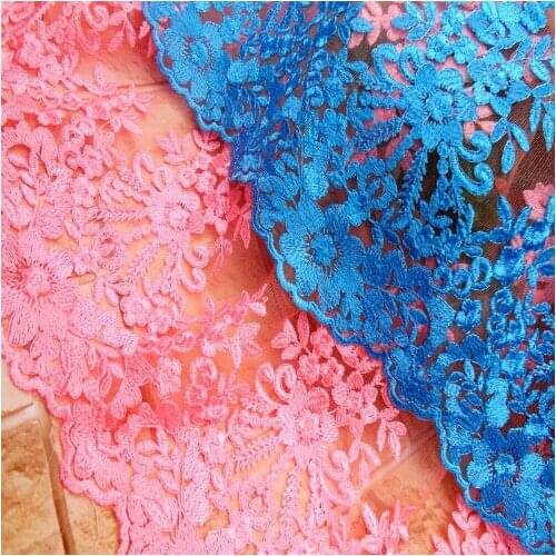 High Quality 5Yards Newest French Embroidery Mesh Lace African Net Tulle lace Fabrics For DIY Wedding Dress Clothing Accessories