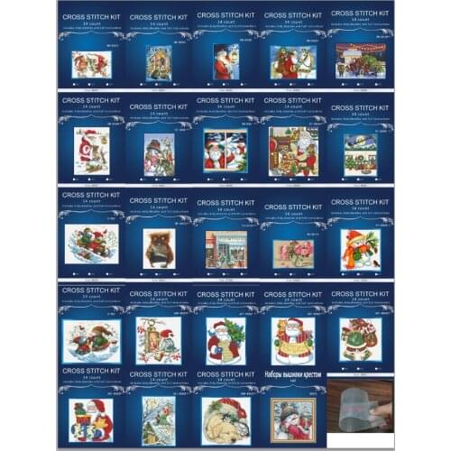 Top Quality Lovely Counted Cross Stitch Kit Kitten Cat and Mouse Ornament Christmas old man Dim 25styles