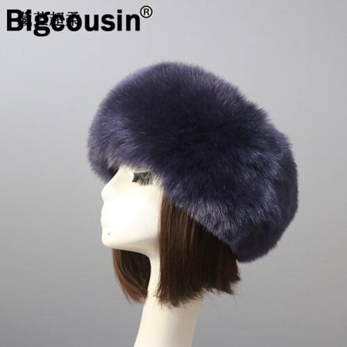 Winter Hat Thick Elastic Furry Headbands Fashion Warm Earwarmer Earmuff Russian Outdoor Snow Ski Hats Cap 2 in 1 Good Quality