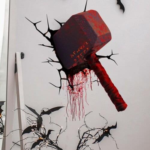 Zollor Halloween 3D Terror Axe Wall Sticker Living room Background Wall Festival Decoration Creative Decoration Stickers