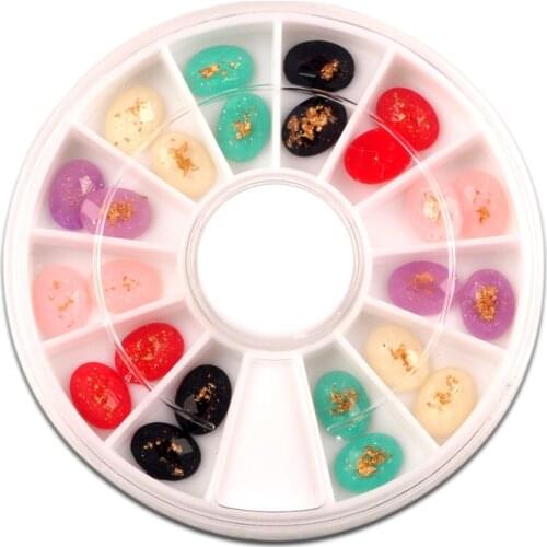 1Box(24Pcs) Colorful Resin Rhinestone For Needlework FlatBack Cabochon Scrapbook Decoration Craft DIY Embellishments Accessories