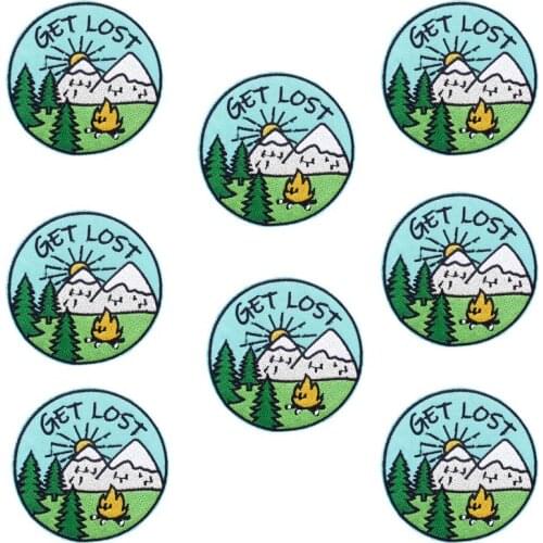 10Pcs/Set Mountain Patch For Clothing Travel Embroidered Patches Iron On Patches On Clothes DIY Outdoor Patch Appliques Stickers