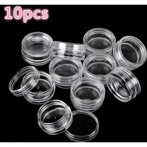 10 pcs 2g 3g 5g 10g 20g Portable Plastic Cosmetic Empty Jars Clear Bottles Eyeshadow Makeup Cream Lip Balm Container Pots