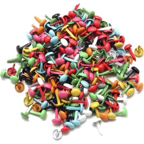 200pcs Mini Rivets Parisian fasteners multicolor paper craft Stamping Scrapbooking DIY tool 4.5mm Craft decorating Single Rivets