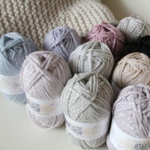 50g/ball Shining Gold And Silver Thread Fancy Crochet Bag Hand Woven Wool Hat Doll Material Yarn