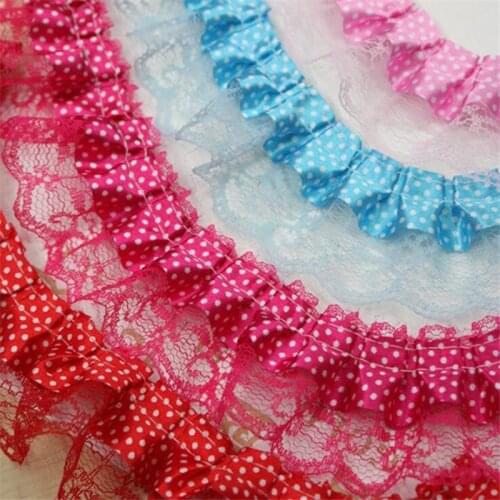 7Colors 10yards 4.5cm Elastic Lace Trim for Fabric Wap Knitting DIY Garment Accessories EL0023