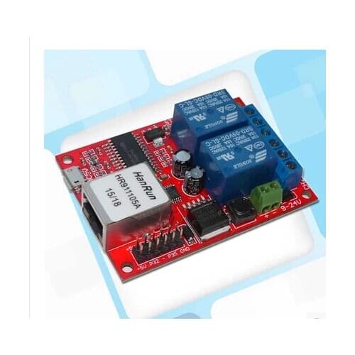 Free Shipping!!! 2-channel Ethernet relay with 6 digital inputs network switching delay relay controller module sensor