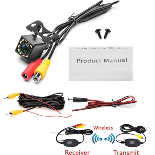 Wireless Universal Car Rear View Camera with 12 LED Back Reverse Camera RCA Night Vision Parking Assistance Cameras
