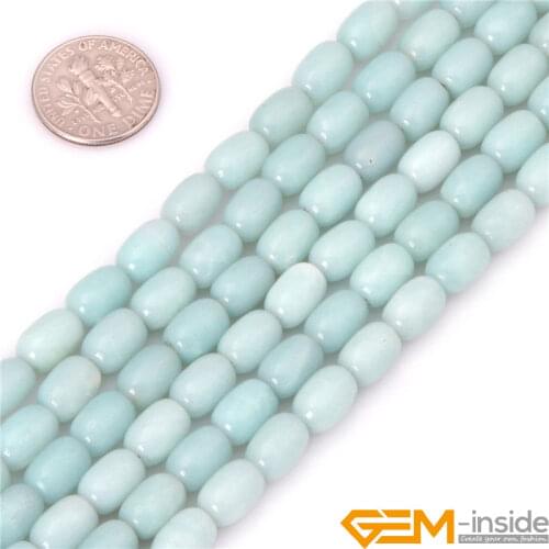 Olivary Amazonite Beads,Selectable Size:12x16mm 6x9mm 10x14mm,Natural Stone Bead For Jewelry Making strand 15" Free Shipping