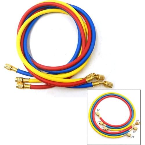 Manifold Pressure Gauge Refrigeration Accessories 1/4" SAE 60" 1.5m A/C Charging Hoses Tube Pipe Refrigerant for R134a R22