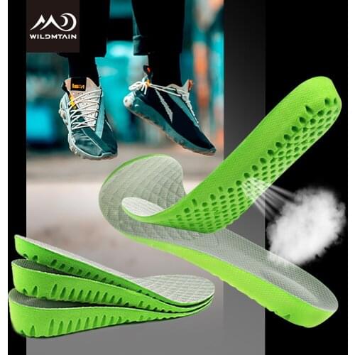 WILDMTAIN Breathable Insoles 1-3.5cm Height Increase Deodorant Running Cushion Adjustable Pain Relief Insole Sport Ski Cycling