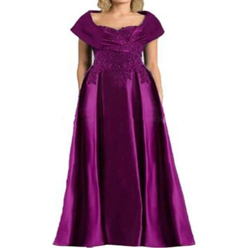 Elegant rose red satin lace bride mothers dress strapless party dress 2020