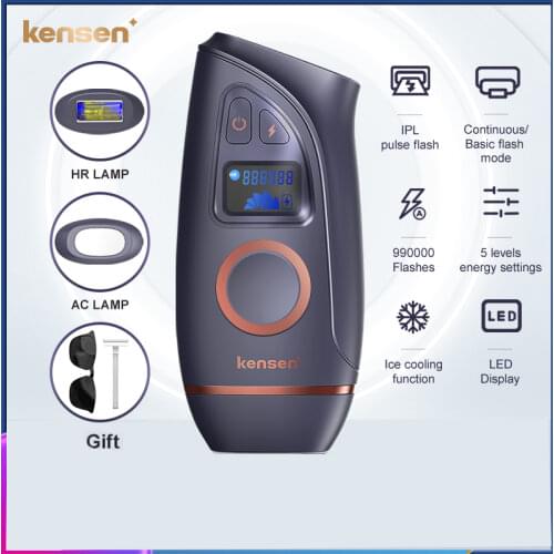 Kensen IPL Hair Removal Epilator Laser Permanent Hair Removal Painless Epilator Shot Light Pulses Whole Body Hair Remover