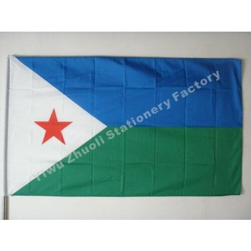 Djibouti Flag 150X90cm (3x5FT) 115g 100D Polyester Double Stitched High Quality Free Shipping MOQ At One Piece Gabuutih