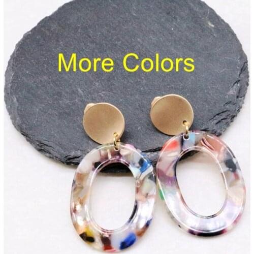 Geometric More Colors Resin Clip Earring