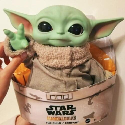 28cm Star Wars Yoda Baby The Grogu Pvc Anime Plush Action Figure Toys Yoda Master The Mandalorian Dolls Gifts For Children Toys
