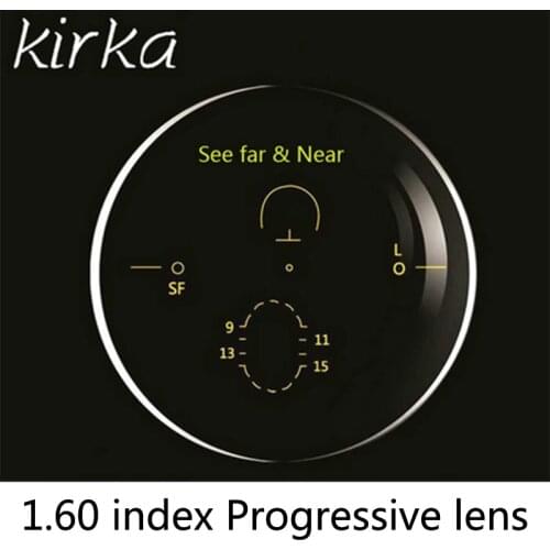Kirka 1.60 Progressive Lens Reading Glasses Progressive Multifocal Lens Free Form Far and Near Progressive Lens Glasses