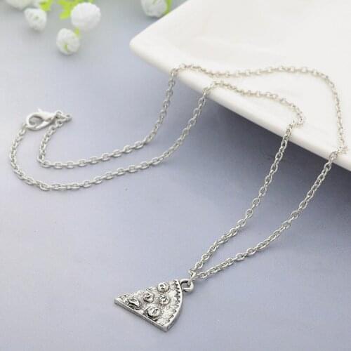 1PC Fahion Best Friends Pizza Pendant Necklace Vintage Creative Friendship Necklace