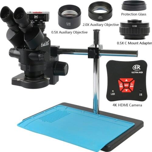 3.5X 7X 45X 90X Simul-focal Trinocular Stereo Microscope 38MP 1080P 4K UHD Digital Video Camera Industy Soldering Microscope Kit