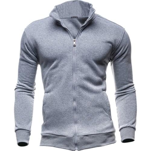 Men Sportswear Running Jacket Autumn Sports Clothes Hoodies Stand Collar Zipper Sweatshirt Men Outdoor Hoody Tracksuit Plus Size