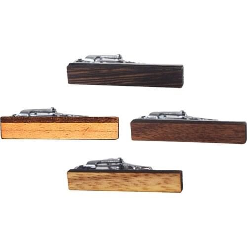 Mens Tie Bar Pinch Clips Tension Clasp Necktie Pins Wood Necktie Bar Clasp